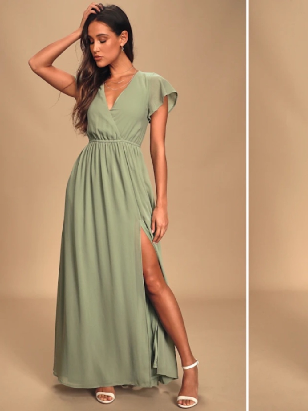 LULU's Chic Prom Wedding Boho Romantic Flowy Elegant Maxi Dress